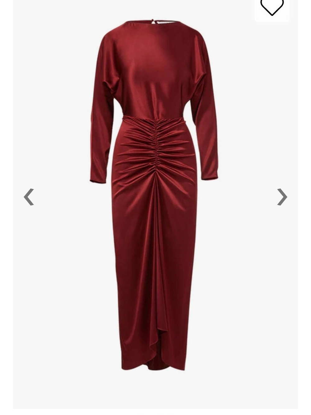 Veronica Beard Sabri Silk Long-Sleeve Ruched Maxi Dress in Burgundy Size 8